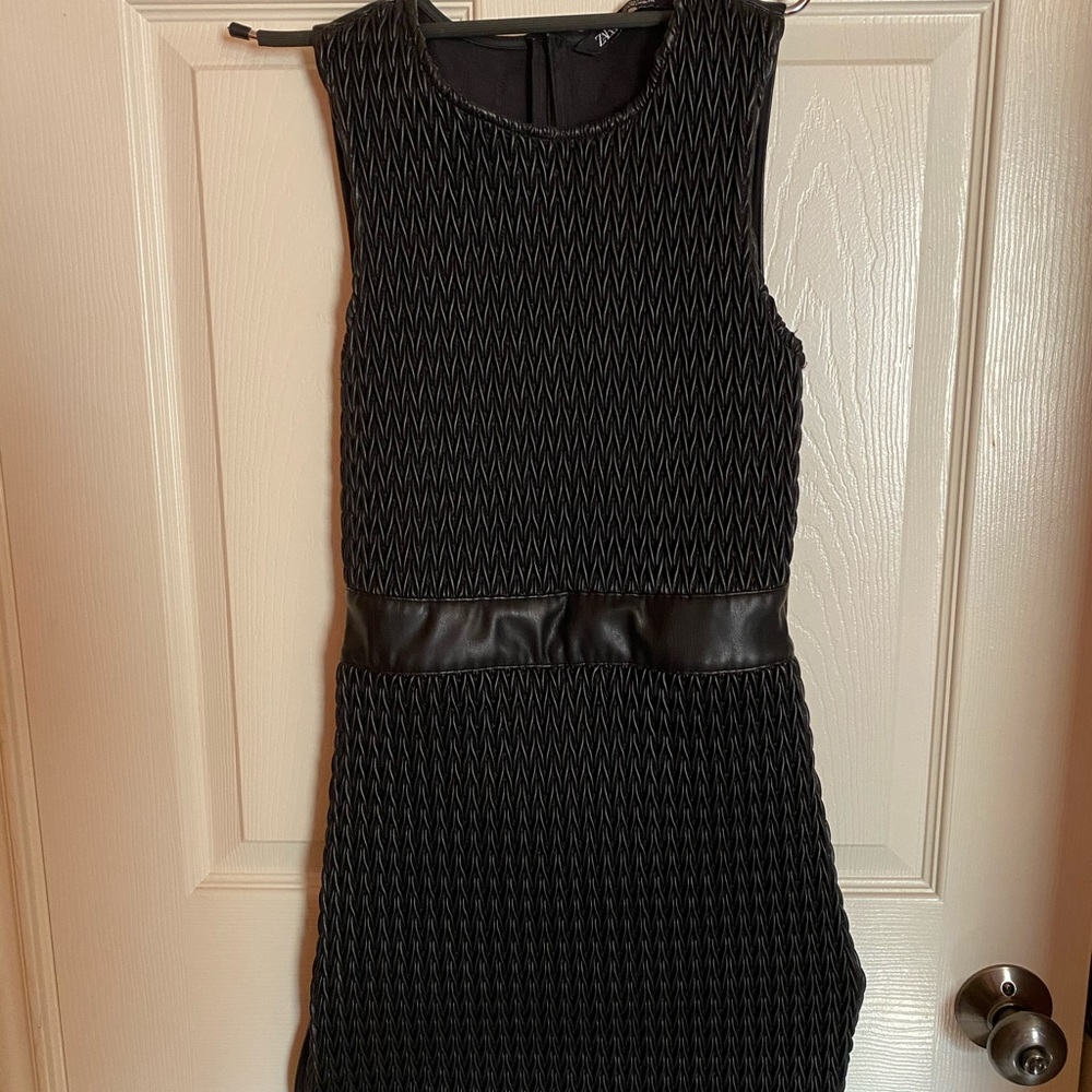 Zara pleated leather dress